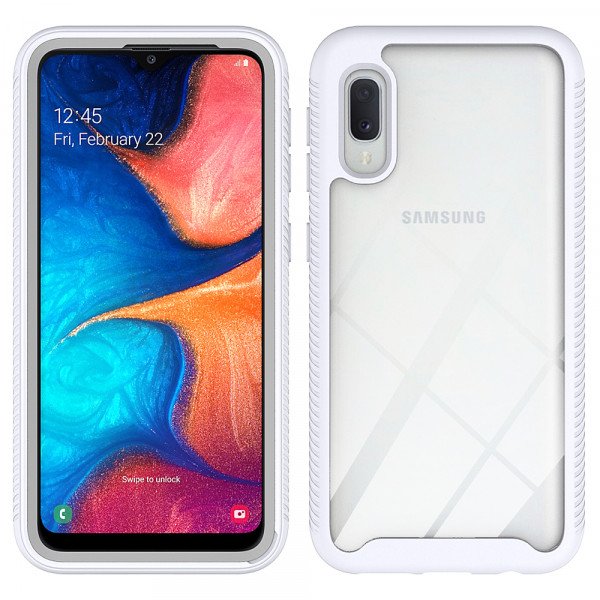 Wholesale Samsung Galaxy A10E, A102 Clear Dual Defense Hybrid Case (White)
